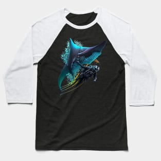 Scubadiving with Manta ray Baseball T-Shirt